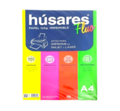 Papel Húsares Imprimible 125 gr A4 Fluo x 20 hojas