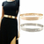 Cinto de cintura de metal ajustável feminino com bling metálico banhado a ouro fino cinto simples EUA - Space Store