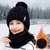 Gorros de malha de inverno 2021 gorros femininos grossos e quentes gorros de caveiras gorros de malha feminina gorros de letras conjuntos de equitação ao ar livre - comprar online