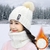 Gorros de malha de inverno 2021 gorros femininos grossos e quentes gorros de caveiras gorros de malha feminina gorros de letras conjuntos de equitação ao ar livre - comprar online