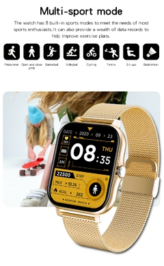 Full Touch Sport Smart Watch Masculino Feminino Frequência Cardíaca Fitness Rastreador Bluetooth Chamada Smartwatch Relógio de Pulso GTS 2 P8 Plus Relógio+Caixa na internet