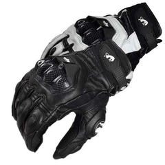 Homens Mulheres 4 Temporadas Driving Supertech Preto/Branco Luvas de Couro de Motocicleta Luva de Corrida de Motocicleta de Couro Cavaleiro de Corrida - TEM TEM VARIEDADES