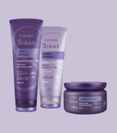 Combo Siàge Loiro Expert: Shampoo 250ml + Máscara 250g + Condicionador 200ml