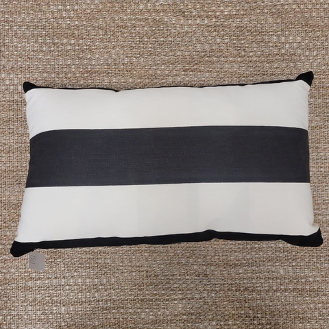Almofada Cheia Listras Preto e Branco 50x30