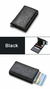 DIENQI Carbon Fiber Card Holder Wallets Men Brand Rfid Black Magic Trifold Leath