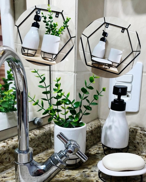 Kit Banheiro Lavabo 3 peças Aramado Estilo Industrial