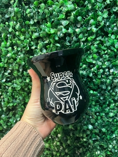 Cuia Madeira Personalizada Dia dos Pais - Preta - comprar online
