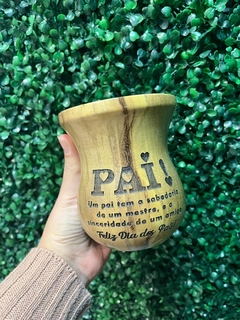 Cuia Madeira Personalizada Dia dos Pais - Madeira Natural - comprar online