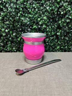 Kit Tereré - Rosa Neon com Prata - comprar online