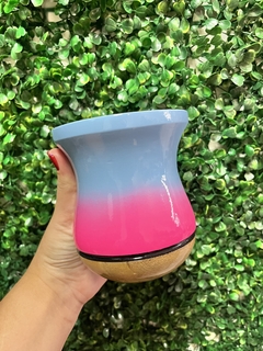 Cuia Madeira Imbuia - Azul/ Rosa - comprar online