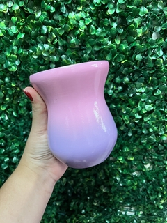Cuia Madeira Imbuia - Rosa Bebê / Lilás - comprar online