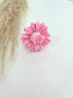Enfeite Biscuit Flor Grande - Rosa Bebê