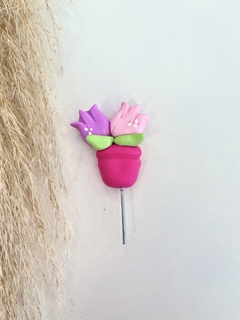 Enfeite Biscuit Vaso Flor