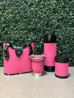 Kit Mateira 5 peças - Térmica 1L - Rosa Pink - comprar online