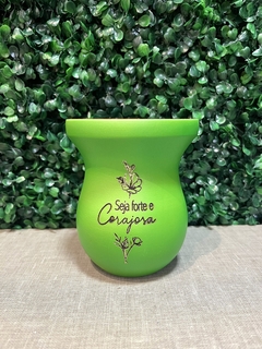 Cuia Madeira Personalizada - Verde - comprar online