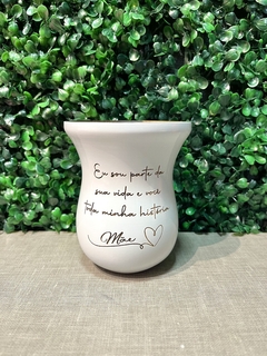 Cuia Madeira Personalizada Branca - comprar online