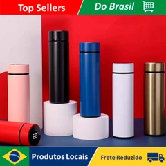 DAFUSHOP Garrafa Térmica Em Aço Inox Com Termômetro Digital 500ml Utilidade Doméstica Café Chá Drink - ENVIO RÁPIDO