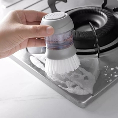 Escova Lava Louça Dispenser Dosador De Detergente Cozinha