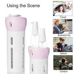 DAFUSHOP Kit Dispenser Garrafa 4 Em 1 Loção Shampoo Gel Viagem Utensílios Praticidade utilidade doméstica ENVIO RÁPIDO