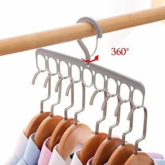 Cabide Mágico Organizador 9 Furos Multidobrável Guarda-Roupa - comprar online