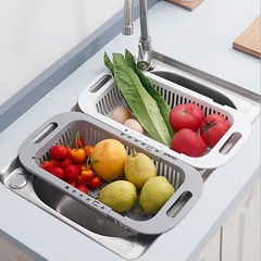 Escorredor Ajustável Para Pias Retrátil Frutas Legumes Verduras Multiuso Plástico Utilidades Domésticas Utensílios Casa - comprar online