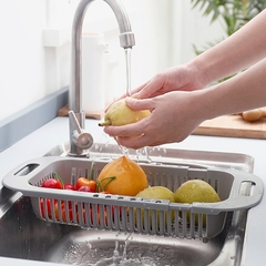 Escorredor Ajustável Para Pias Retrátil Frutas Legumes Verduras Multiuso Plástico Utilidades Domésticas Utensílios Casa