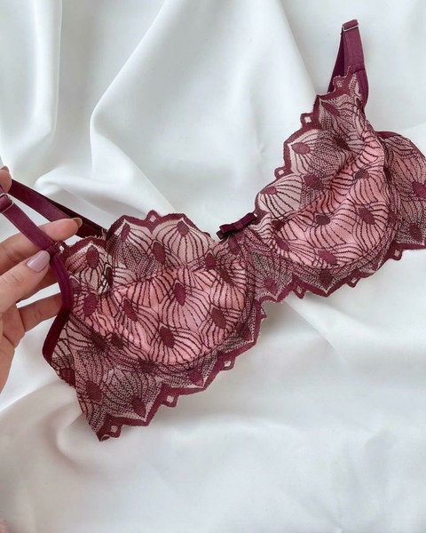 Conjunto Rubi - Vinho com Nude