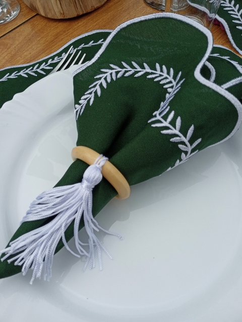 Porta Guardanapo Franja Branco