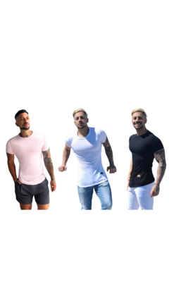 Pack X3 Remerones Hombre Entallados Long Slim Fit - Two Two Two® | Indumentaria
