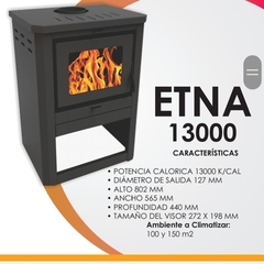 Estufa A Leña Etna 13000 Calorías Doble Combustión con visor vidrio - tienda online