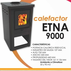 Estufa A Leña Etna 9000 Calorías Doble Combustión con visor vidrio - tienda online