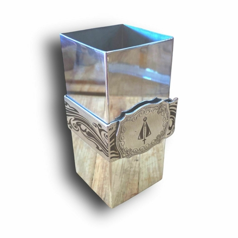 COPO INOX QUADRADO CROMADO COM FIVELA