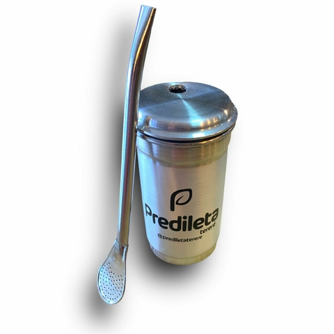 KIT COPO ALUMÍNIO ESTAMPADO COM TAMPA E BOMBA DE FERRO