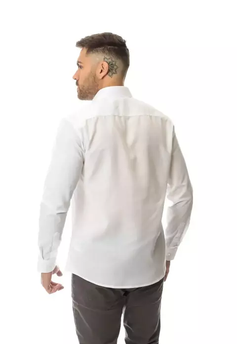 Camisa ML Algodâo Sem Elastano CRK Branca - comprar online