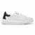 Tênis Casual Branco e Preto Couro Sola Branca