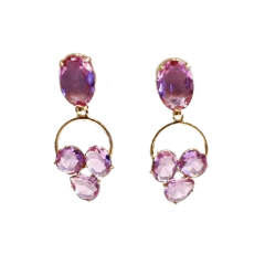 BRINCO 4 PEDRAS EM CISTAL LILÁS