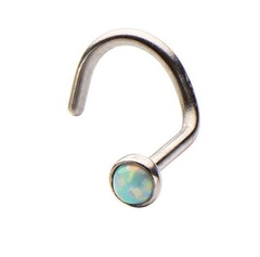 Nostril ópalo blanco titanio