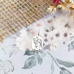Pingente Oval Mãe Personalizado com Nome Prata 925