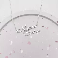 Colar Personalizado com Nome Duplo Fonte 5 Prata 925