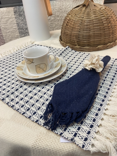 Lugar Americano Avulso Azul Marinho com Cru