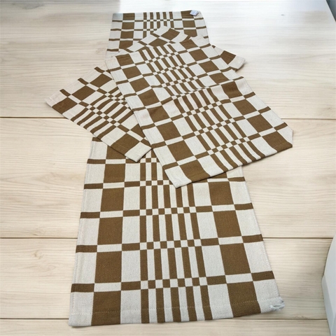 Jogo de Tapetes em Algodão (01 passadeira e 02 tapetes) Caramelo - comprar online