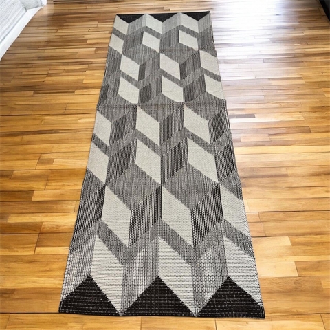 Passadeira em algodão cru com detalhes marrom - comprar online