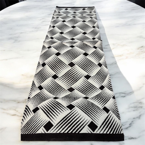 Passadeira em algodão cru com detalhes marrom - comprar online