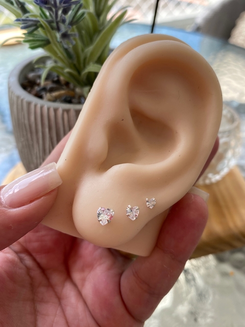 Trio Coração Zircônia 3/4/5mm