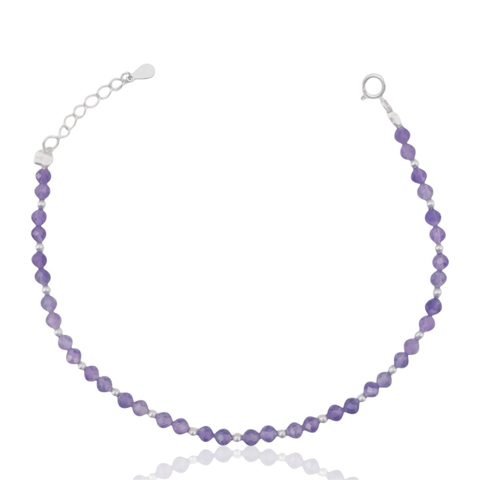 Pulseira de Prata Pedras Lilás - comprar online