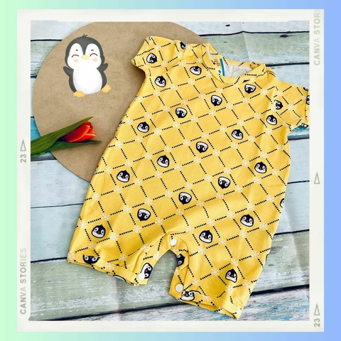 Romper Pinguim Amarelo