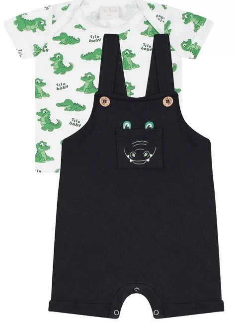 Conjunto Jardineira TileeSul Baby - Jacaré