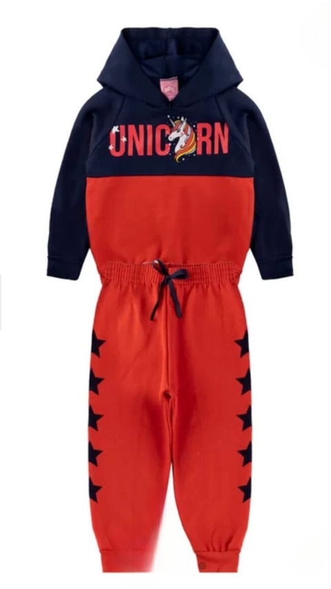 Conjunto Moletom Piradinhos peluciado - Blusão e Calça - Unicorn