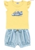 Conjunto Fakini - Blusa e Short - Princess Amarelo com azul na internet