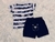 Conjunto Fakini Playground - camiseta e short - Urso listras azul - comprar online